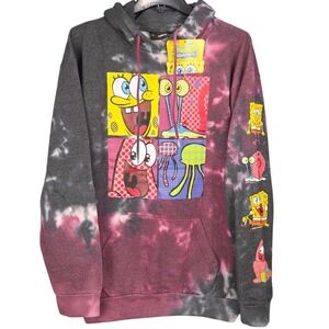 SpongeBob SquarePants Hoodie Men Women Medium Tie Dye Nickelodeon Sweatshirt NWT